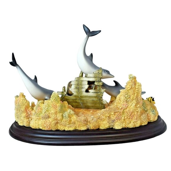 Lenox Treasures of the Deep Dolphin Seabed Large Vintage Figurine 2002 - Picture 5 of 9